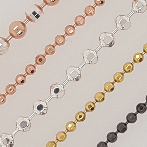 Kugelkette diamantiert | gold | Halsketten | Silberketten | Silber für  Schmuck