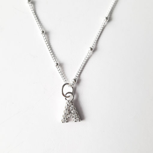 Silver Chain with Letter Charm