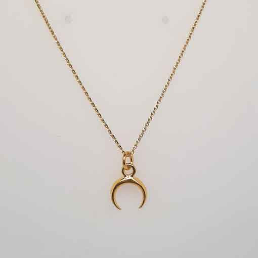 Silver Chain, gold plated with crescent moon charm