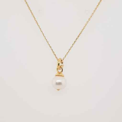 Silverchain, gold plated with Freshwater Pearl